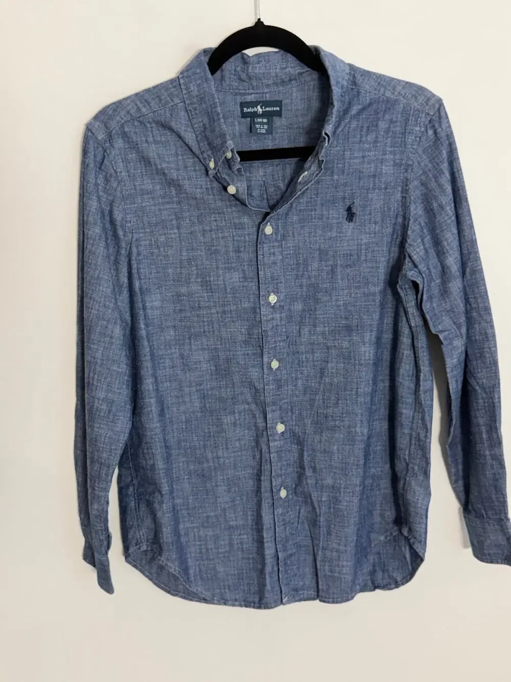 Ralph Lauren Chambray Boys Button down size large 14-16